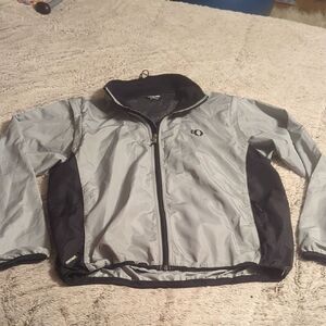 IQ Pearl Izumi~ Large White Black Zip Cycling Jacket/Vest Windbreaker